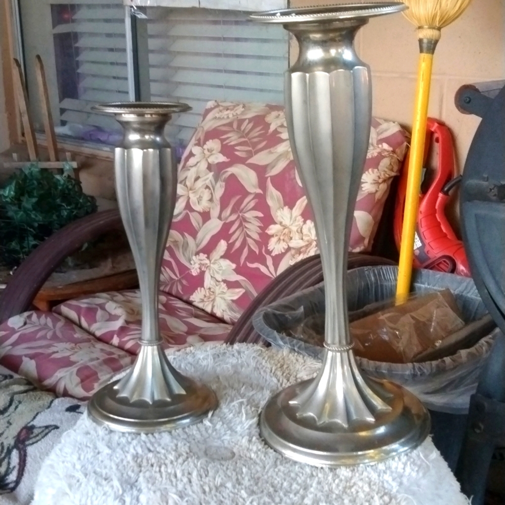 Silver candle holders